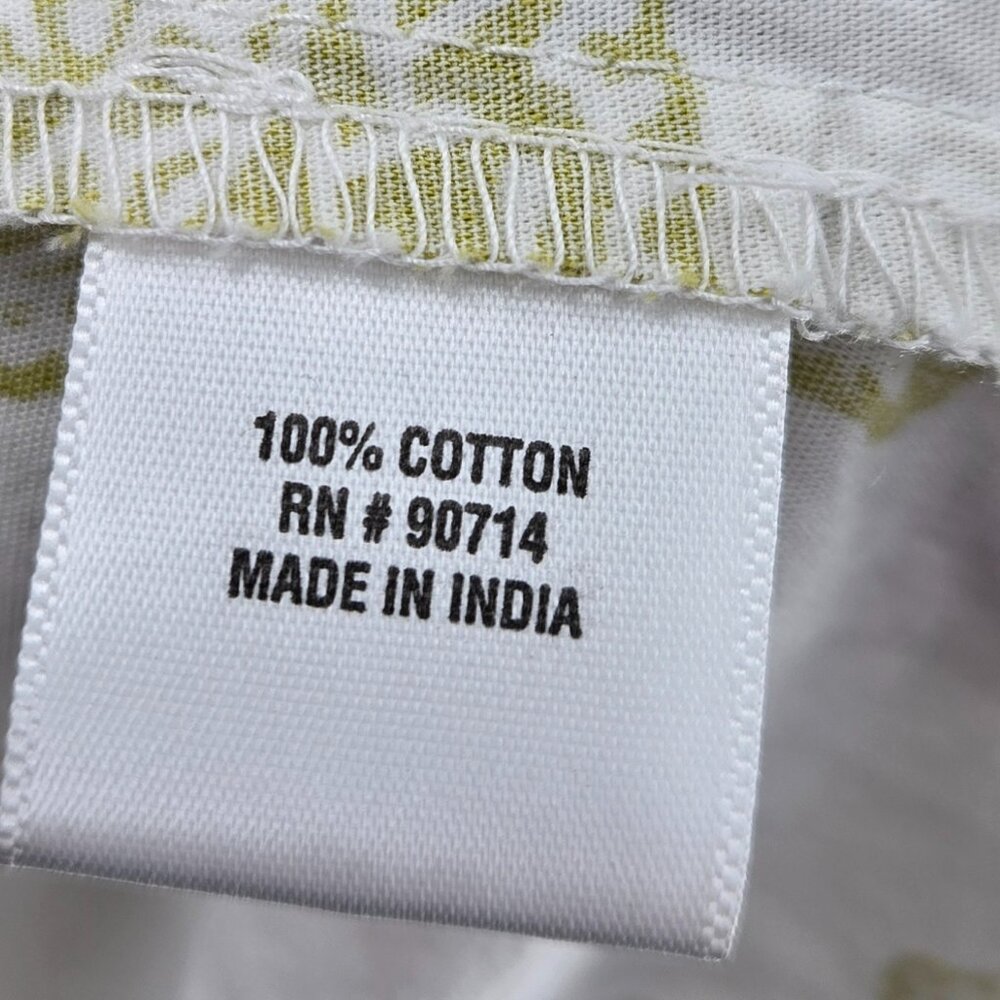 MSK White Gold Smocked 100% Cotton Made in India Puff Sleeved Blouse Medium - Picture 12 of 13